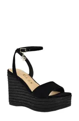 ゲス レディース シューズ ヒール プラットフォーム サンダル GUESS Everly Platform Wedge Sandal Black ブラックのサムネイル