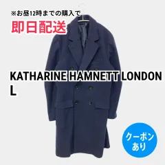 KATHARINE HAMNETT LONDON キャサリンハムネットロンドン チェスターコート L ネイビー ウール・ニット ナイロン 無地 ロング丈 フードなし メンズのサムネイル