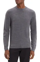 セオリー メンズ アウター パーカー・スウェット クルーネック ウール セーター Theory Maden TNovo Crewneck Wool Sweater Dark Grey Melangeのサムネイル