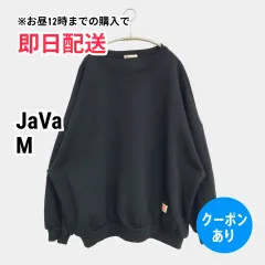 JaVa ジャバ スウェット M ブラック コットン 裏起毛 無地 ワンポイント 長袖 ブランドロゴ メンズ レディースのサムネイル