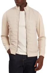 テッドベーカー メンズ アウター ジャケット・ブルゾン Ted Baker Durano Quilt Front Piqu Jacket Ecru エクリュのサムネイル