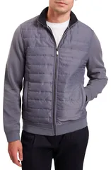 テッドベーカー メンズ アウター ジャケット・ブルゾン Ted Baker Durano Quilt Front Piqu Jacket MidBlue ブルーのサムネイル