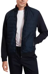 テッドベーカー メンズ アウター ジャケット・ブルゾン Ted Baker Durano Quilt Front Piqu Jacket Navy ネイビーのサムネイル