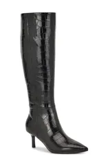 ナインウェスト レディース シューズ ブーツ・レインブーツ Nine West Kimdee 9x9 Pointed Toe Knee High Boot Black Croco Print ブラックのサムネイル