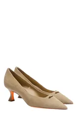 サントーニ レディース シューズ パンプスエード ヒール Santoni Womensuede midheel pump Naturalのサムネイル