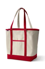ランズエンド レディース バッグ Lands End Open Top Canvas Tote Bag NaturalHeritage Red レッドのサムネイル