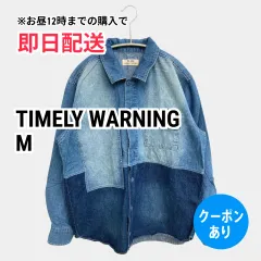 TIMELY WARNING タイムリーワーニング シャツ/ブラウス M ブルー デニム コットン レギュラーカラー 長袖 無地 ミドル丈 メンズのサムネイル