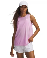 【送料無料】 アンダーアーマー レディース タンクトップ トップス Womens UA Tech Crewneck Tank Top Pink Dawn Whiteのサムネイル