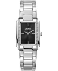 [Free Shipping] Donna Karan New York Women's Watch Accessory - Black Dial, Crystal Accented Case, Stainless Steel Bracelet