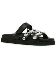 【送料無料】 スティーブ マデン レディース スリッポン・ローファー シューズ Womens Mayven Studded Footbed SlipOn Slide Sandals BlackStudのサムネイル