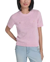 カール ラガーフェルド レディース アウター ニット・セーター クルーネック KARLAGERFELD PARIS Double Pocket Crewneck Sweater Ballet Slipのサムネイル