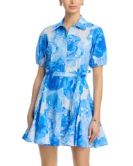 ミリー レディース トップス ワンピース プリント MILLY Juni Printed Poplin Dress Blue Multi ブルーのサムネイル