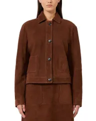 マックスマーラ レディース アウター ジャケット・ブルゾン スエード Max Mara Studio Mstbaia Suede Jacket Chocolate チョコレートのサムネイル