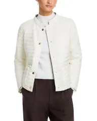 ヘルノ レディース アウター コート Herno Matte to Shiny Reversible Puffer Coat White To Taupe ホワイトのサムネイル