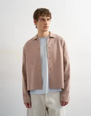 トップマン メンズ トップス ポロシャツ リラックスフィット クロップド Topman relaxed fit cropped polo in taupe Rose トープのサムネイル