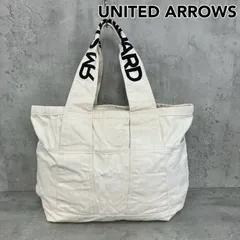 UNITED ARROWS RM STANDARD ユナイテッドアローズ キャンバス トートバッグ ハンドバッグ ロゴ 刺繍 ハンドルロゴ 厚手 帆布 大容量 A4 ホワイト 白 アイボリー オフホワイト 通勤 通学 レディース メンズ カジュアル ★ ■■のサムネイル