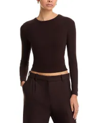 フレーム レディース トップス Tシャツ FRAME The Long Sleeve Rib Tee Coffee コーヒーのサムネイル
