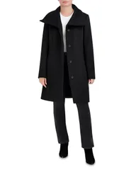 コールハーン レディース アウター コート Cole Haan Convertible Collar Button Up Coat Black ブラックのサムネイル