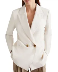 マレーラ レディース アウター ジャケット・ブルゾン ブレザー Marella Tropico Peak Lapel Blazer White ホワイトのサムネイル