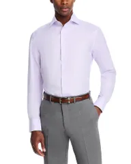 カナーリ メンズ トップス シャツ レギュラーフィット Canali Regular Fit Micro Textured Solidresshirt Light Purple パープルのサムネイル