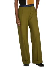 マルニ レディース ボトムス カジュアルパンツ ウール ロゴ Marni Woologo Waistband Straight Pants Dusty Olive オリーブのサムネイル