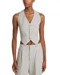 マルタンマルジェラ レディース アウター ベスト オープンバック Vネック MM6 Maison Margiela Open Back V Neck Vest Pale Grey グレーのサムネイル