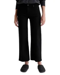 エージー レディース ボトムス デニムパンツ ワイドレッグ クロップド ジーンズ AG Saige Mid Rise Wide Leg Cropped Jeans in Super Black ブラッのサムネイル