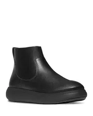 フィットフロップ レディース シューズ ブーツ・レインブーツ アンクル レザー FitFlop Womens iQComff Leather Zip Ankle Boots All Black ブラッのサムネイル