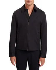 テッドベーカー メンズ アウター ジャケット・ブルゾン フリース Ted Baker Wettin Soft Shell Fleece Harrington Jacket Navy ネイビーのサムネイル