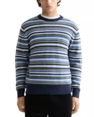スコッチアンドソーダ メンズ アウター ニット・セーター クルーネック Scotch Soda Soft Knit Crewneck Sweater Peacoat Blue ブルーのサムネイル