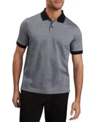 テッドベーカー メンズ トップス ポロシャツ Ted Baker Auguso Short Sleeve Regular Tonal Jacquard Polo Navy ネイビーのサムネイル