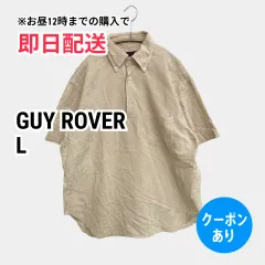 GUY ROVER シャツ/ブラウス L ベージュ コットン ストライプ柄 ミドル丈 半袖 ボタンダウン メンズのサムネイル
