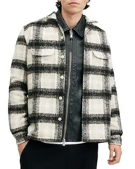 オールセインツ メンズ アウター ジャケット・ブルゾン リラックスフィット シャツ ALLSAINTS Lapse Relaxed Fit Plaid Shirt Jacket Black Greyのサムネイル
