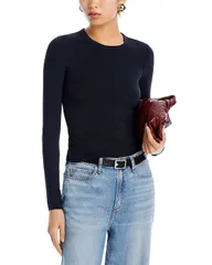 ラグアンドボーン レディース トップス Tシャツ スリムフィット rag bone Luca Slim Fit Long Sleeve Tee Black ブラックのサムネイル