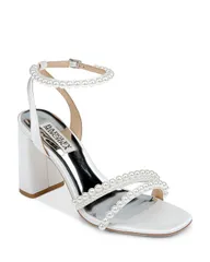 バッジェリーミシュカ レディース シューズ サンダル アンクル ヒール Badgley Mischka Womens Feisty Ankle Strap Higheel Sandals Whiteのサムネイル