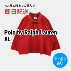 Polo by Ralph Lauren ポロバイラルフローレン ポロシャツ XL レッド 無地 ワンポイント ブランドロゴ 刺繍 半端袖 レディースのサムネイル