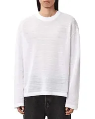 オールセインツ メンズ アウター ニット・セーター クルーネック ALLSAINTS Cove Crewneck Sweater Ashen White ホワイトのサムネイル