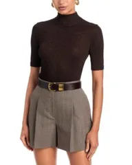 フレーム レディース トップス Tシャツ タートルネック FRAME The Lurex Turtleneck Tee Americanoのサムネイル
