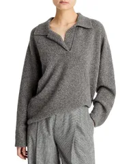 ヴィンス レディース アウター ニット・セーター ポロシャツ Vince Donegal Dolman Polo Collar Cashmere Sweater Medium Heather Greyのサムネイル