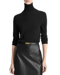 ヴィンス レディース アウター ニット・セーター モックネック Vince Mock Neck Sweater Black ブラックのサムネイル
