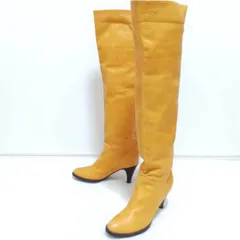 イタリア製◎スタイリングのアクセントに◎【L'AUTRE CHOSE】ロートレショーズ レザー ロングブーツ 本革 秋冬 シンプル 大人 カジュアル きれいめ マスタードイエロー系 レディース サイズ36(22.5cm相当)/M49789jYのサムネイル