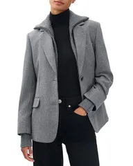 ラグアンドボーン レディース アウター ジャケット・ブルゾン ブレザー ニット rag bone Franknit Combo Blazer Gray グレーのサムネイル