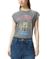 ピンコ レディース トップス Tシャツ グラフィック PINKO Marrakech Graphic Tee GreyDark Segull グレーのサムネイル