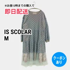 IS SCOLAR イズスカラー ワンピース M グレー ナイロン ドット柄 長袖 ロング・マキシ丈 ティアード レディースのサムネイル