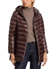 ヘルノ レディース アウター コート A ライン キルティング Herno Quilted Hooded A Line Coat Chocolate チョコレートのサムネイル