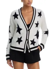 アリスアンドオリビア レディース アウター カーディガン Alice and Olivia Bradley Short Cardigan Ecru Black エクリュのサムネイル