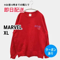MARVEL マーベル スウェット XL レッド スウェット 裏起毛 長袖 メンズ レディースのサムネイル