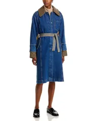 スリーワンフィリップリム レディース アウター コート デニム 31 Phillip Lim Denim Combo Trench Coat Indigo Multi インディゴのサムネイル
