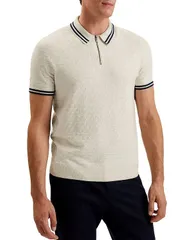 テッドベーカー メンズ トップス ポロシャツ Ted Baker Mahani Zip Polo Shirt Beige ベージュのサムネイル