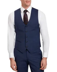 テッドベーカー レディース アウター ベスト ウール Ted Baker Troy Check Wool Modern Fit Suit Vest Navy ネイビーのサムネイル